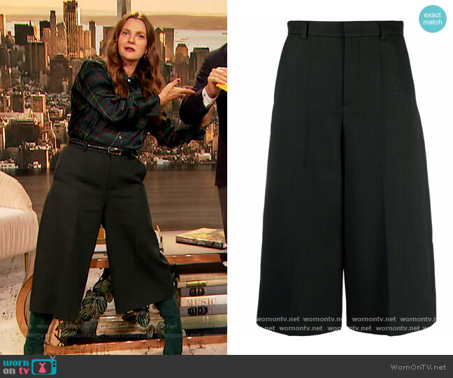 Tailored culotte trousers by Saint Laurent worn by Drew Barrymore on The Drew Barrymore Show