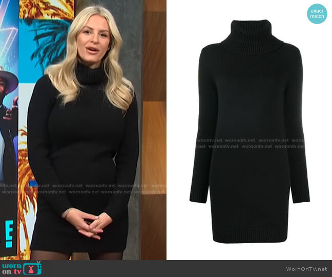 Turtleneck Knitted Jumper Dress by Saint Laurent worn by Morgan Stewart on E! News