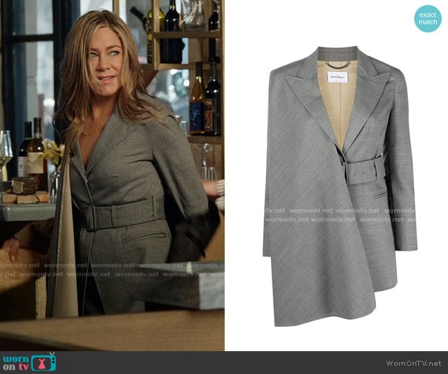 Salvatore Ferragamo Scarf Panel Blazer worn by Alex Levy (Jennifer Aniston) on The Morning Show