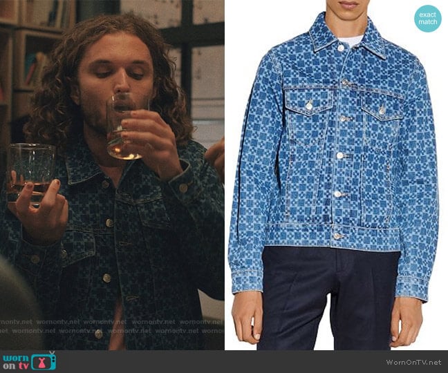 Cotton Printed Denim Jacket by Sandro