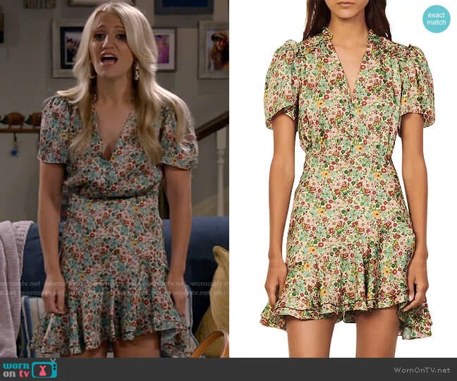 Sandro Fee Floral Dress worn by Gina Dabrowski (Annaleigh Ashford) on B Positive