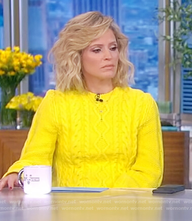 Sara's yellow cable knit sweater on The View