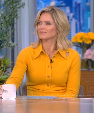 Sara’s yellow cutout shirtdress on The View