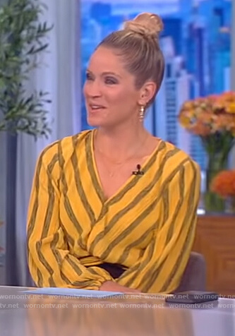 Sara’s yellow stripe twisted top on The View