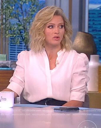 Sara’s white puff sleeve blouse on The View