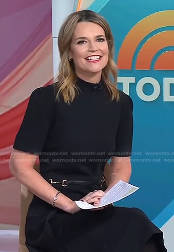 Savannah’s black belted dress on Today