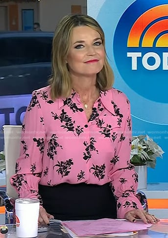 Savannah's pink floral blouse on Today