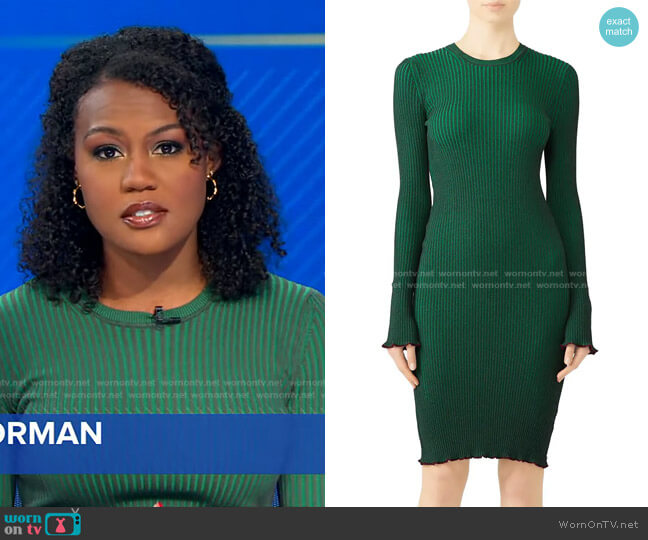 WornOnTV: Janai’s green ribbed dress on Good Morning America | Janai ...