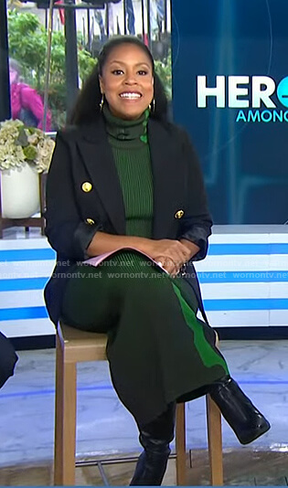 Sheinelle's green turtleneck dress on Today