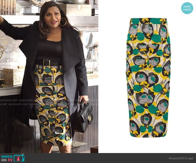 Sportmax Tamaro Skirt worn by Audra (Mindy Kaling) on The Morning Show