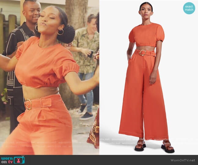 Athena Top and Pants by Staud worn by Angela Vaughn (Yaya DaCosta) on Our Kind of People