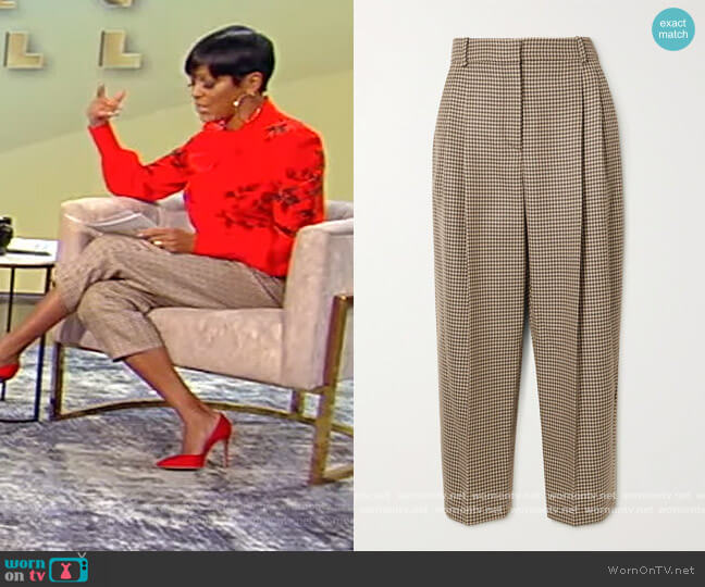 Cavalry cropped houndstooth-check trousers by Stella McCartney worn by Tamron Hall on Tamron Hall Show