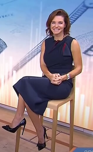 Stephanie Ruhl’s navy bow detail dress on Today