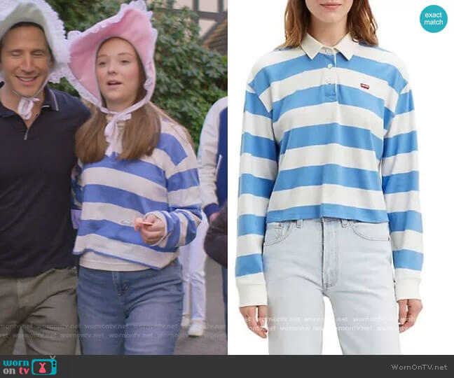 Stripe Rugby Jersey by Levis worn by Kristy Thomas (Sophie Grace) on The Baby-Sitters Club