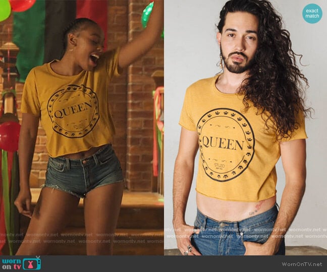 Queen Crop Tee by Stuzo Clothing worn by Nikki Vaughn (Alana Bright) on Our Kind of People