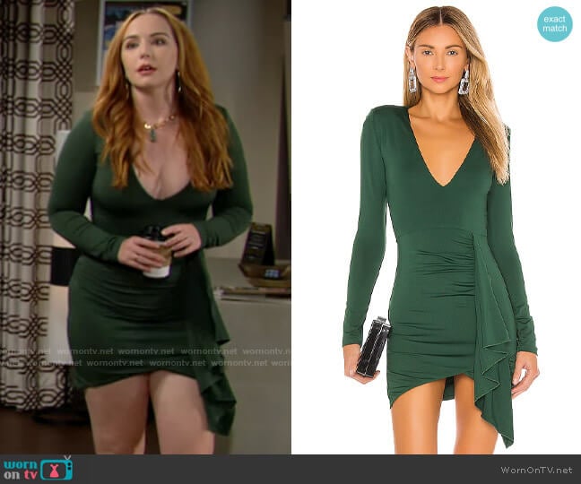 Superdown Martyna Deep V Dress worn by Mariah Copeland (Camryn Grimes) on The Young and the Restless