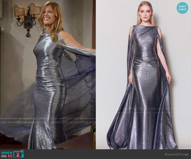 Talbot Runhof Bonoso Dress worn by Phyllis Summers (Michelle Stafford) on The Young and the Restless