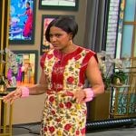 Tamron’s floral chain detail dress on Tamron Hall Show
