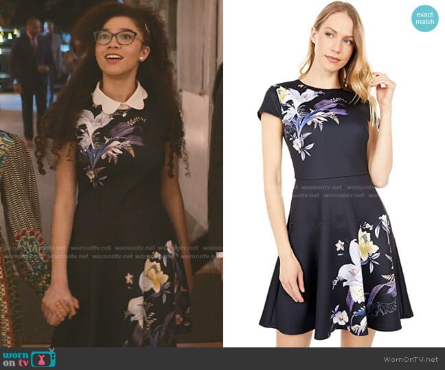 Decadence Skater Dress by Ted Baker worn by Mary-Anne Spier (Malia Baker) on The Baby-Sitters Club