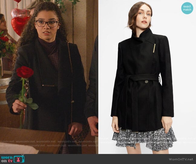 Rosess Coat by Ted Baker worn by Mary-Anne Spier (Malia Baker) on The Baby-Sitters Club