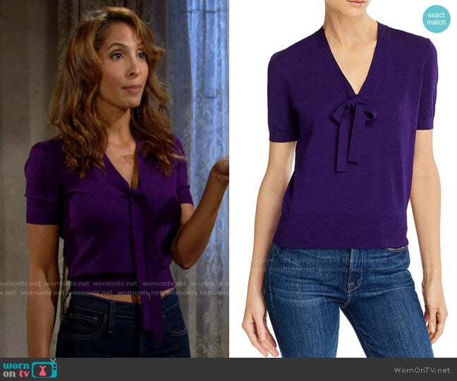 Theory Elodie Top worn by Lily Winters (Christel Khalil) on The Young and the Restless