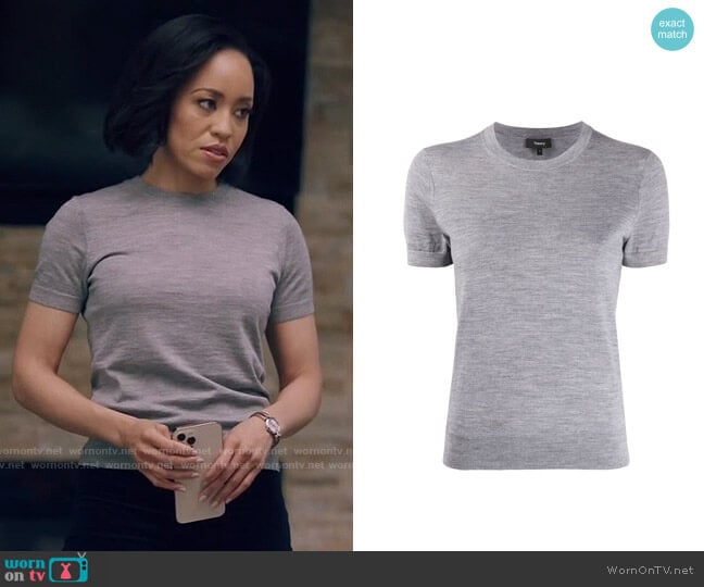 Theory Basic Sweater Tee in Regal Wool worn by Charley Bordelon West (Dawn-Lyen Gardner) on Queen Sugar