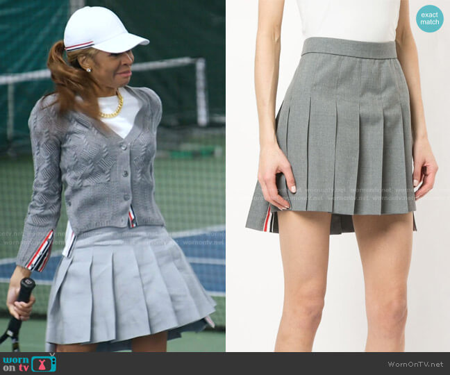 Dropped Back Mini Pleated Skirt by Thom Browne worn by Mary Cosby on The Real Housewives of Salt Lake City