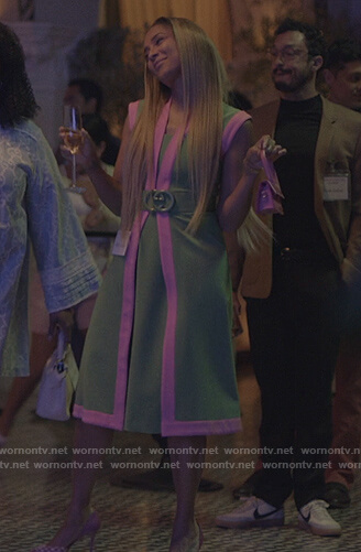 Tiffany’s green belted dress on Insecure