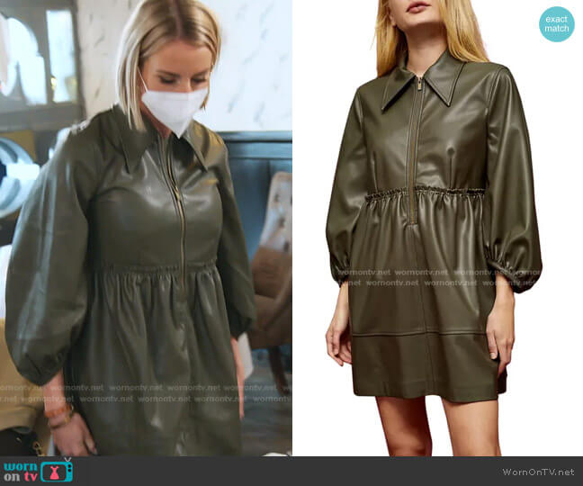 Oversize Zip Through Faux Leather Dress by Topshop worn by Whitney Rose on The Real Housewives of Salt Lake City