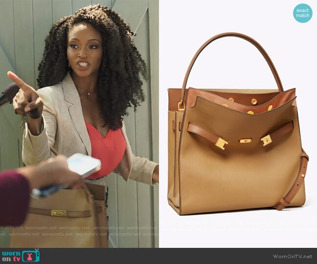 Lee Radziwill Double Bag by Tory Burch worn by Angela Vaughn (Yaya DaCosta) on Our Kind of People