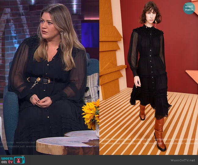 Brielle Dress by Ulla Johnson worn by Kelly Clarkson on The Kelly Clarkson Show