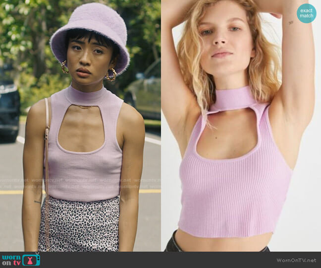 Urban Outfitters Juno Cutout Mock Neck Top worn by Margot (Brianne Tju) on I Know What You Did Last Summer