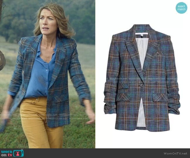 Veronica Beard Martel Plaid Dickey Jacket worn by Eve Harris (Natalie Zea) on La Brea