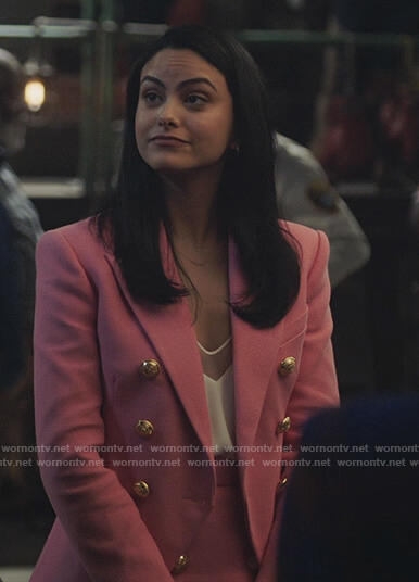 Veronica’s pink double breasted blazer on Riverdale