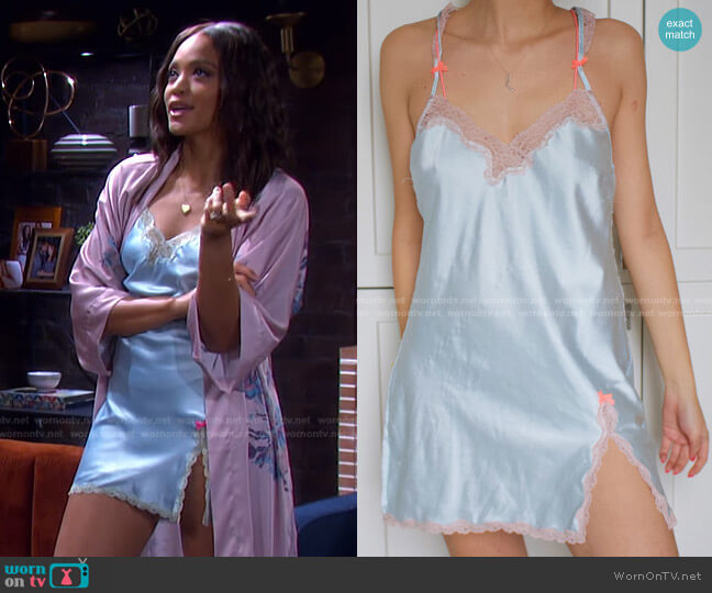 Lace-Trim Slip by Victorias Secret worn by Lani Price (Sal Stowers) on Days of our Lives