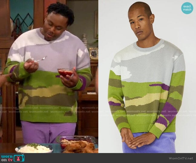 Yitai Spring Valley Knit Jumper worn by Marty (Marcel Spears) on The Neighborhood