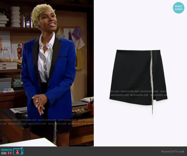 Zara Jewel Fringe Mini Skirt worn by Paris Buckingham (Diamond White) on The Bold and the Beautiful