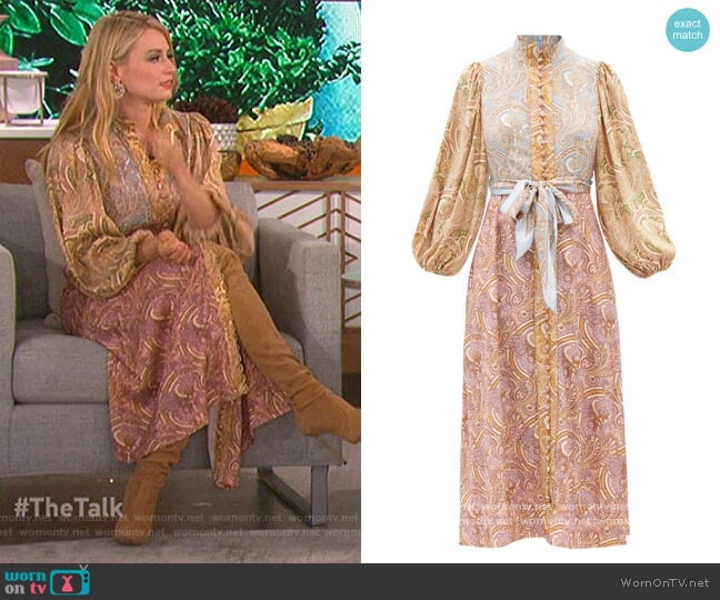 Tempo paisley print midi dress by Zimmermann worn by Beth Behr on The Talk