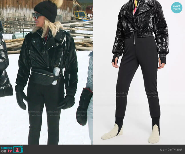 Whitney Rose's Black Moto Ski Suit
