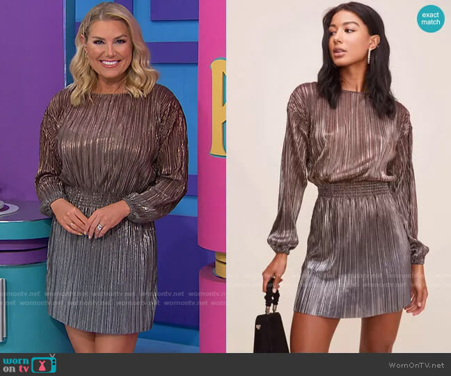 ASTR the Label Janelle Metallic Ombre Dress worn by Rachel Reynolds on The Price is Right