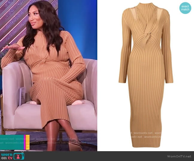 Collins ribbed midi dress by Acler worn by Jeannie Mai on The Real