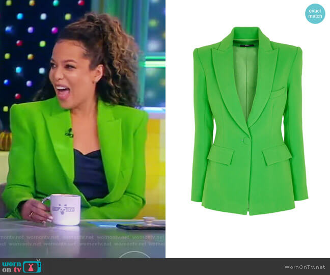 Carter stretch-crepe blazer by Alex Perry worn by Sunny Hostin on The View
