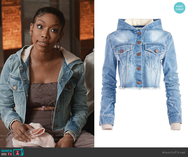 Emma Scrunched Sleeve Hoodie Jacket by Alice + Olivia worn by Naomi (Brandy Norwood) on Queens