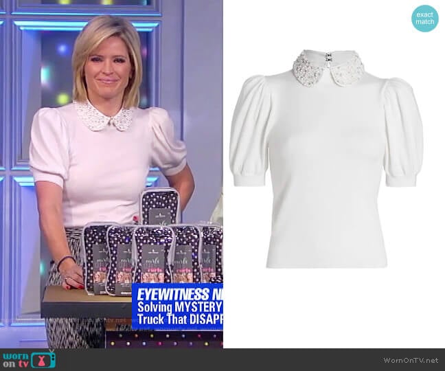 WornOnTV: Sara’s white embellished collar sweater on The View | Sara ...