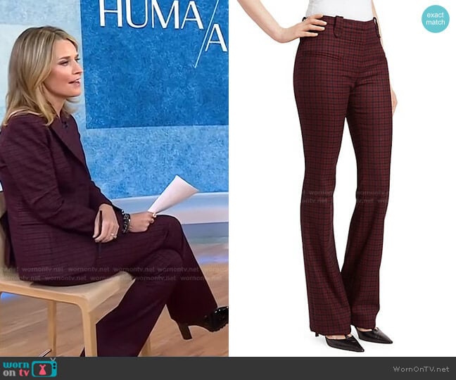 Serge plaid Pants by Altuzarra worn by Savannah Guthrie on Today