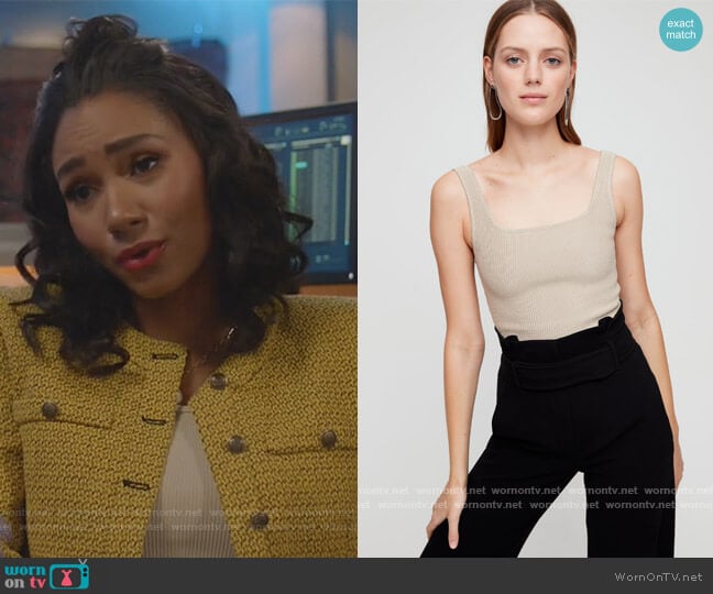 Sculpt Knit Tank by Babaton at Aritzia worn by Layla Keating (Greta Onieogou) on All American