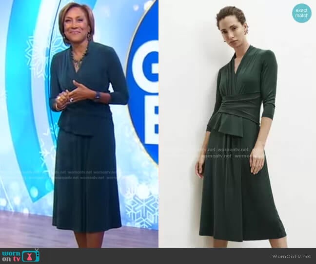 Arlington Midi Dress by The Fold London worn by Robin Roberts on Good Morning America