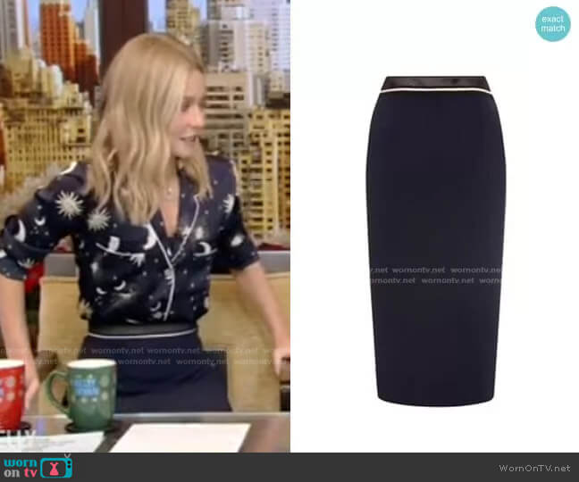 Arreton Skirt by Roland Mouret worn by Kelly Ripa on Live with Kelly and Mark