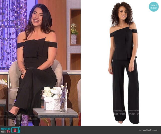 LA Reina Jumpsuit by Black Halo worn by Jacqueline MacInnes Wood on The Talk