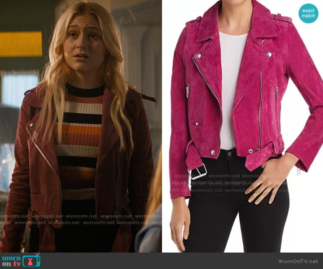 Blank NYC Faux Suede Moto Jacket worn by Lexy Cross (Alyvia Alyn  Lind) on Chucky